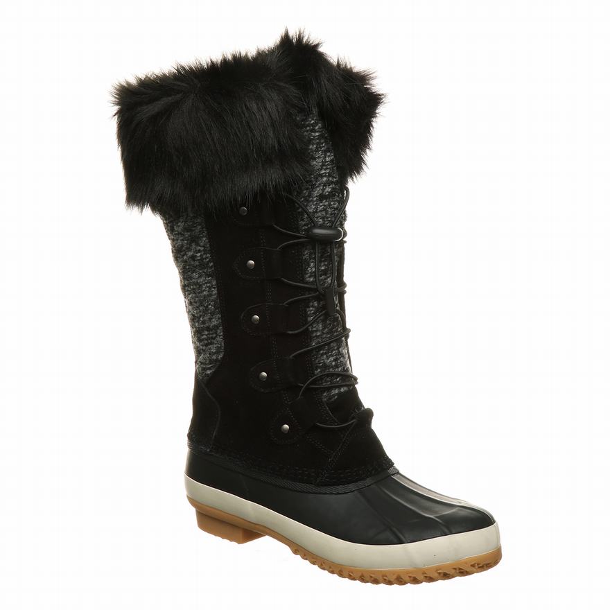 Bearpaw Rory Tall Boots UK - Women's Boots Black ||GEAINP-768||